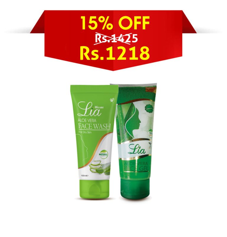 Lia Aloe Face wash 100ml+Aloe Vera Face Gel 100ml hello ladies